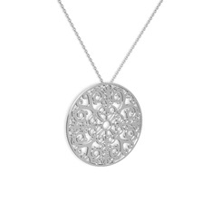 Moneda Kolye - 8 ayar beyaz altın kolye (40 cm beyaz altın rolo zincir) #oj8ijh