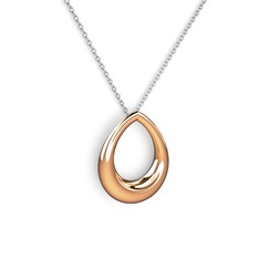 925 ayar rose altın kaplama gümüş kolye (40 cm gümüş rolo zincir)