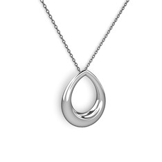 Su Damlası Kolye - 925 ayar gümüş kolye (40 cm gümüş rolo zincir) #klpsez