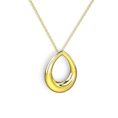 Su Damlası Kolye - 925 ayar altın kaplama gümüş kolye (40 cm gümüş rolo zincir) #q43zap