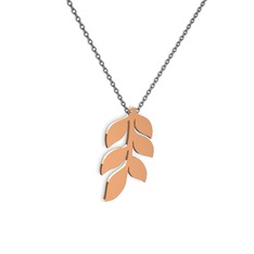 8 ayar rose altın kolye (40 cm gümüş rolo zincir)