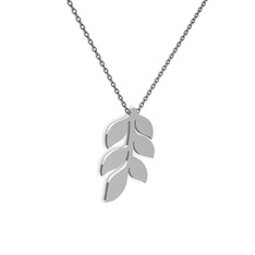 8 ayar beyaz altın kolye (40 cm gümüş rolo zincir)