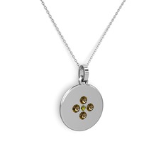 Gardenia Çiçek Kolye - Peridot ve dumanlı kuvars 925 ayar gümüş kolye (40 cm gümüş rolo zincir) #1gorc20