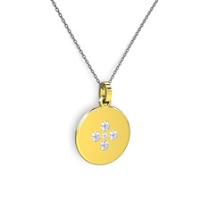 Gardenia Çiçek Kolye - Swarovski 8 ayar altın kolye (40 cm gümüş rolo zincir) #1pdf3a2