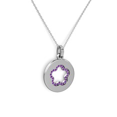 Ametist 925 ayar gümüş kolye (40 cm gümüş rolo zincir)