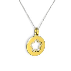 Pırlanta 8 ayar altın kolye (0.22 karat, 40 cm beyaz altın rolo zincir)