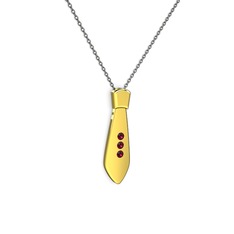 Rodolit garnet 14 ayar altın kolye (40 cm gümüş rolo zincir)