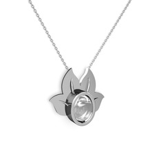 Satya Kolye - Swarovski 925 ayar gümüş kolye (40 cm beyaz altın rolo zincir) #18iucm7