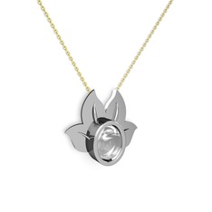 Satya Kolye - Swarovski 18 ayar beyaz altın kolye (40 cm altın rolo zincir) #1td42db