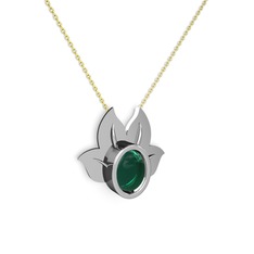 Satya Kolye - Yeşil kuvars 925 ayar gümüş kolye (40 cm altın rolo zincir) #pafm9p