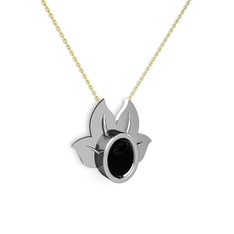 Satya Kolye - Siyah zirkon 14 ayar beyaz altın kolye (40 cm altın rolo zincir) #tqxnzl