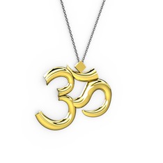 Aum Kolye - 925 ayar altın kaplama gümüş kolye (40 cm gümüş rolo zincir) #huwvwd