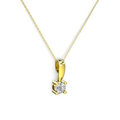 Edina Tektaş Kolye - Swarovski 8 ayar altın kolye (40 cm altın rolo zincir) #13a5tc5