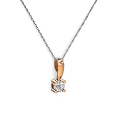 Edina Tektaş Kolye - Swarovski 18 ayar rose altın kolye (40 cm gümüş rolo zincir) #15pegei