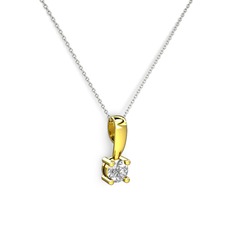 Swarovski 14 ayar altın kolye (40 cm beyaz altın rolo zincir)