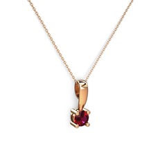 Edina Tektaş Kolye - Rodolit garnet 925 ayar rose altın kaplama gümüş kolye (40 cm rose altın rolo zincir) #1ciur4c