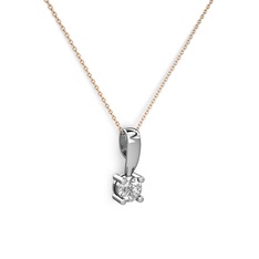 Edina Tektaş Kolye - Swarovski 14 ayar beyaz altın kolye (40 cm gümüş rolo zincir) #1dvgnjm