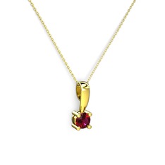 Edina Tektaş Kolye - Rodolit garnet 14 ayar altın kolye (40 cm gümüş rolo zincir) #1xhc1we