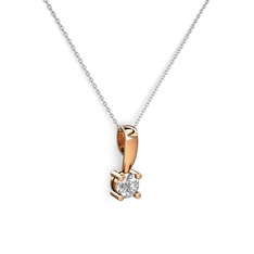 Edina Tektaş Kolye - Swarovski 925 ayar rose altın kaplama gümüş kolye (40 cm beyaz altın rolo zincir) #1xzrcvt