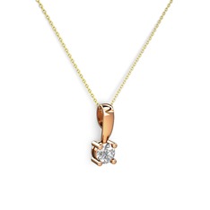 Swarovski 14 ayar rose altın kolye (40 cm altın rolo zincir)