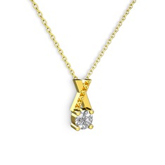 Taşlı Daire X kolye - Swarovski ve sitrin 925 ayar altın kaplama gümüş kolye (40 cm altın rolo zincir) #1ryr2tp