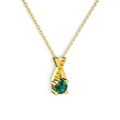 Taşlı Daire X kolye - Yeşil kuvars ve sitrin 925 ayar altın kaplama gümüş kolye (40 cm altın rolo zincir) #q51dct