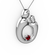 Aile Kolye - Garnet 925 ayar gümüş kolye (40 cm gümüş rolo zincir) #wqylvw