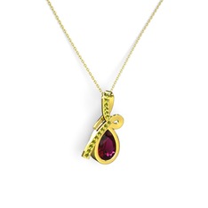 Büyük Ria Kolye - Peridot ve rodolit garnet 8 ayar altın kolye (40 cm gümüş rolo zincir) #2i1w5f