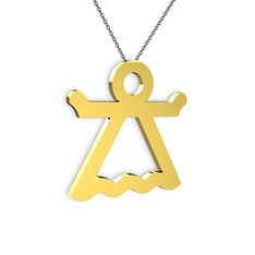 Liza Melek Kolye - 18 ayar altın kolye (40 cm gümüş rolo zincir) #13uhm41