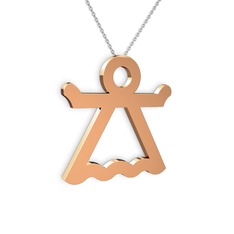 Liza Melek Kolye - 925 ayar rose altın kaplama gümüş kolye (40 cm beyaz altın rolo zincir) #1o5ud9c