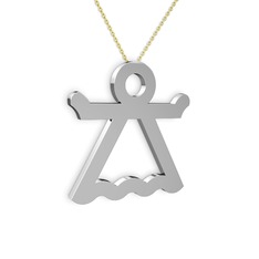 Liza Melek Kolye - 14 ayar beyaz altın kolye (40 cm altın rolo zincir) #g0jgxa