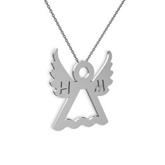 Harfli Liza Melek Kolye - 925 ayar gümüş kolye (40 cm gümüş rolo zincir) #lkmp07