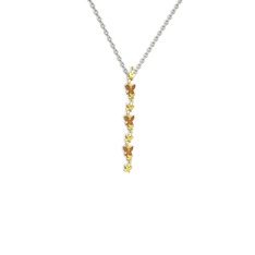 Mesa Kelebek Kolye - Garnet 8 ayar altın kolye (40 cm beyaz altın rolo zincir) #10ad94m