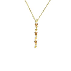 Garnet 14 ayar altın kolye (40 cm gümüş rolo zincir)
