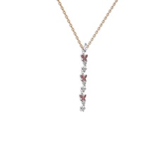 Mesa Kelebek Kolye - Garnet 925 ayar gümüş kolye (40 cm rose altın rolo zincir) #127ilqp