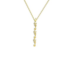 Pırlanta 925 ayar altın kaplama gümüş kolye (0.9504 karat, 40 cm altın rolo zincir)