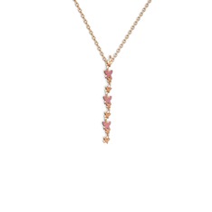 Rodolit garnet 925 ayar rose altın kaplama gümüş kolye (40 cm gümüş rolo zincir)