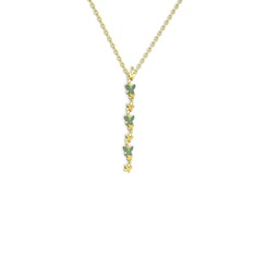 Mesa Kelebek Kolye - Lab safir 18 ayar altın kolye (40 cm altın rolo zincir) #15gc9xy