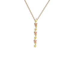 Mesa Kelebek Kolye - Rodolit garnet 18 ayar altın kolye (40 cm rose altın rolo zincir) #15ks9n9