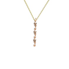 Mesa Kelebek Kolye - Dumanlı kuvars 8 ayar rose altın kolye (40 cm gümüş rolo zincir) #1602uyk