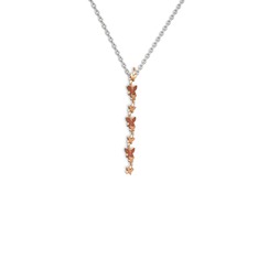 Garnet 8 ayar rose altın kolye (40 cm beyaz altın rolo zincir)