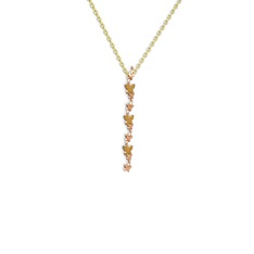 Mesa Kelebek Kolye - Sitrin 18 ayar rose altın kolye (40 cm altın rolo zincir) #172w37x