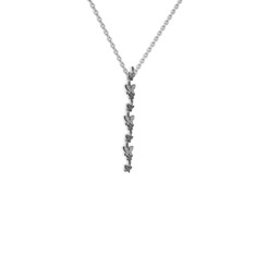 Mesa Kelebek Kolye - Swarovski 925 ayar siyah rodyum kaplama gümüş kolye (40 cm beyaz altın rolo zincir) #1764tgi