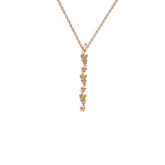 Mesa Kelebek Kolye - Peridot 8 ayar rose altın kolye (40 cm rose altın rolo zincir) #17znqky