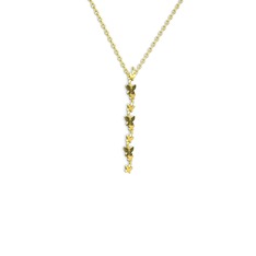 Mesa Kelebek Kolye - Siyah zirkon 8 ayar altın kolye (40 cm altın rolo zincir) #18fwf50