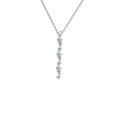 Akuamarin 925 ayar gümüş kolye (40 cm beyaz altın rolo zincir)