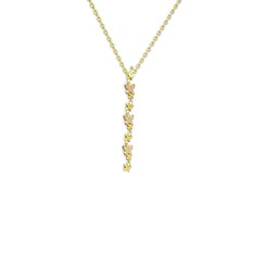 Mesa Kelebek Kolye - Pembe kuvars 8 ayar altın kolye (40 cm altın rolo zincir) #199xryz