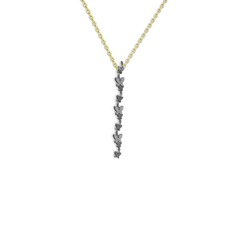 Mesa Kelebek Kolye - Beyaz zirkon 925 ayar siyah rodyum kaplama gümüş kolye (40 cm altın rolo zincir) #1auvb7t
