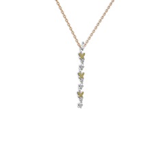 Mesa Kelebek Kolye - Sitrin 18 ayar beyaz altın kolye (40 cm rose altın rolo zincir) #1c1yjcp