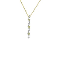 Mesa Kelebek Kolye - Peridot 14 ayar beyaz altın kolye (40 cm altın rolo zincir) #1c66ha4